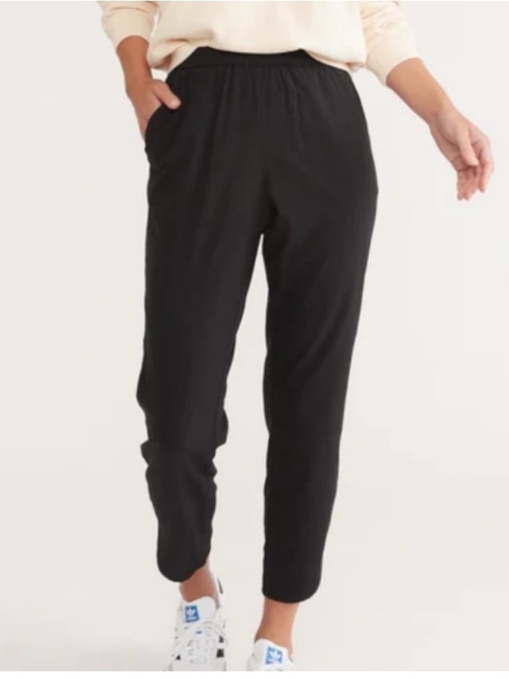 Marine Layer Allison TENCEL Pull-On Pants Women’s Size L Black
